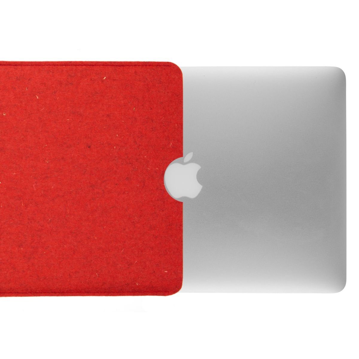 CoverKingz Laptoptasche Hülle für Apple MacBook Air 13,6" (M2) Handmade Filz Tasche Case, 100% Schurwolle, Made in Germany Rot