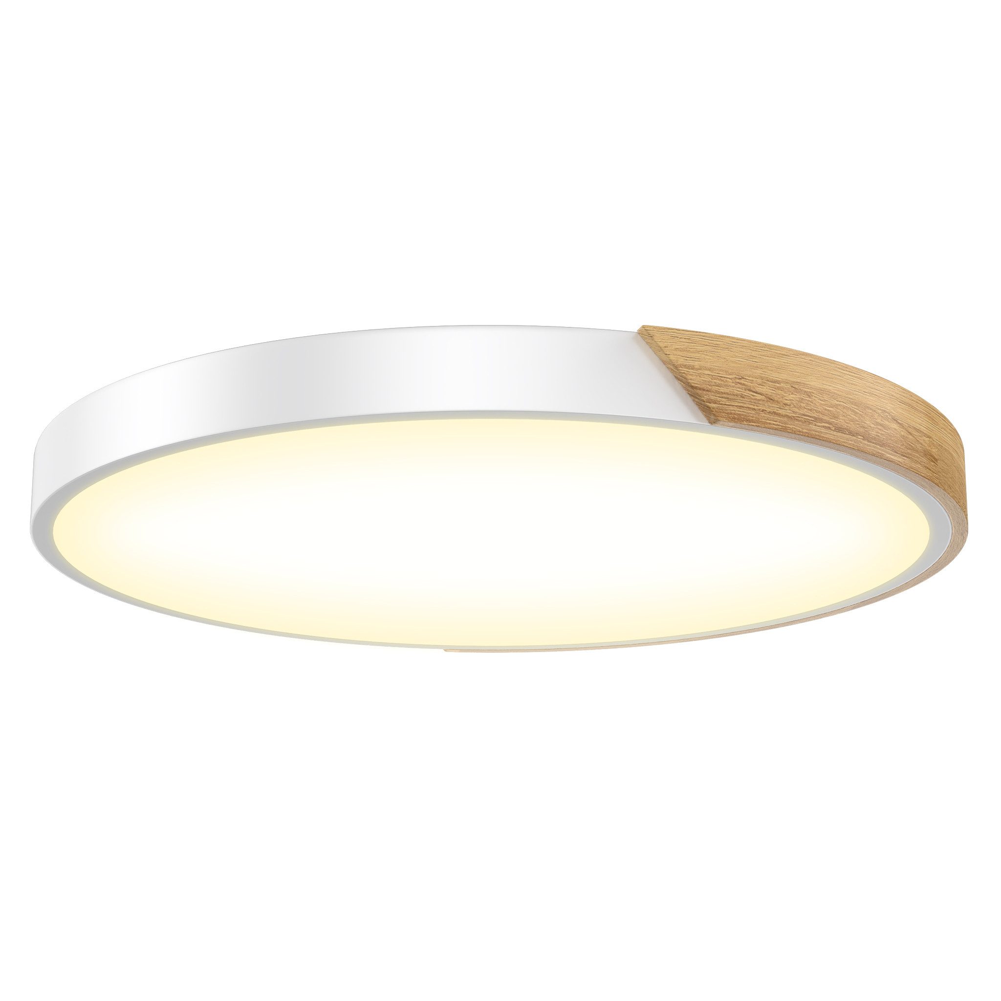 FIVMEN LED Deckenleuchte Deckenlampe Holz Deckenleuchte Deckenlampen Rund L günstig online kaufen