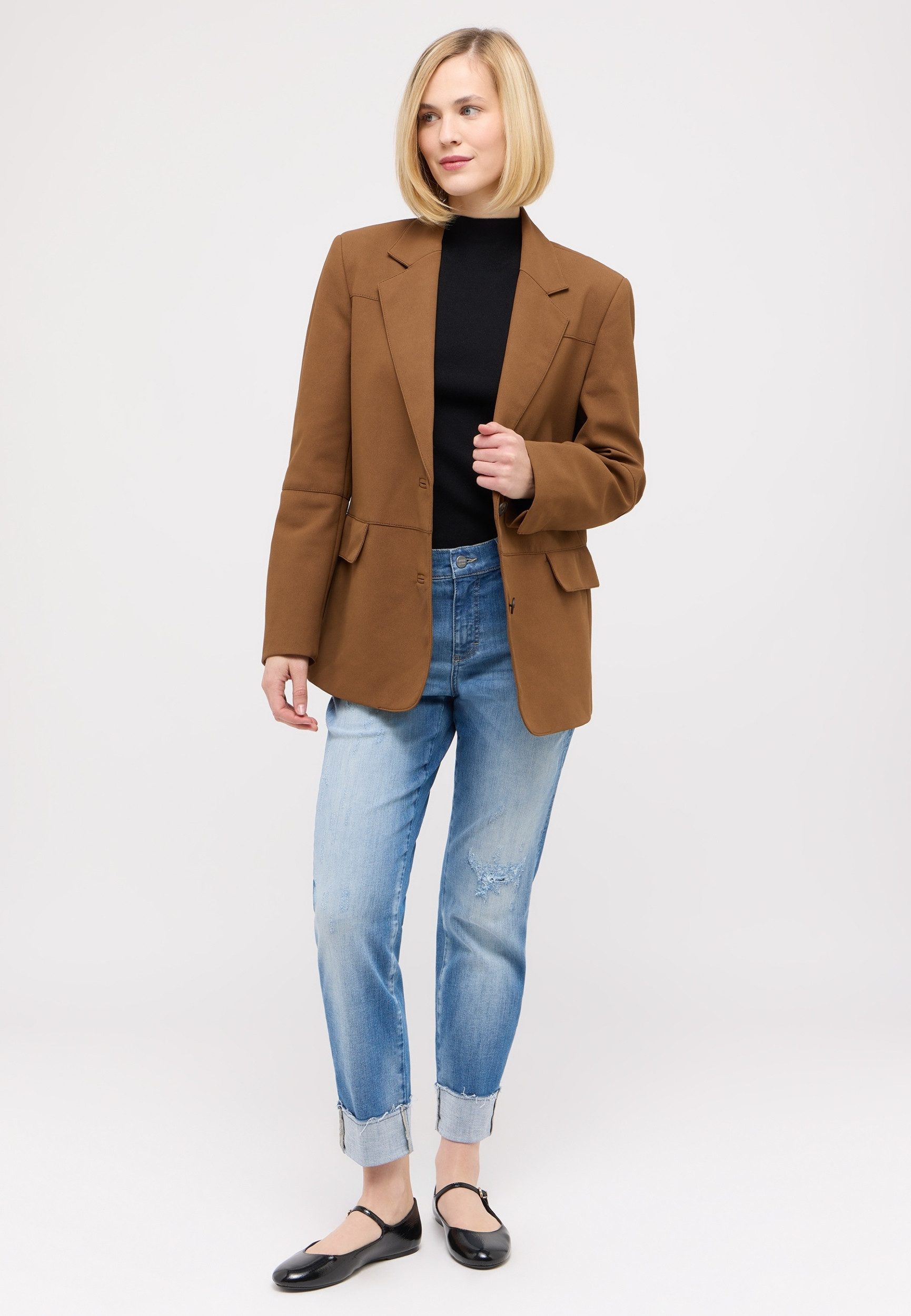 ANGELS 5-Pocket-Jeans DARLEEN CROP TU FRINGE LIGHT BLUE USED DESTROYED