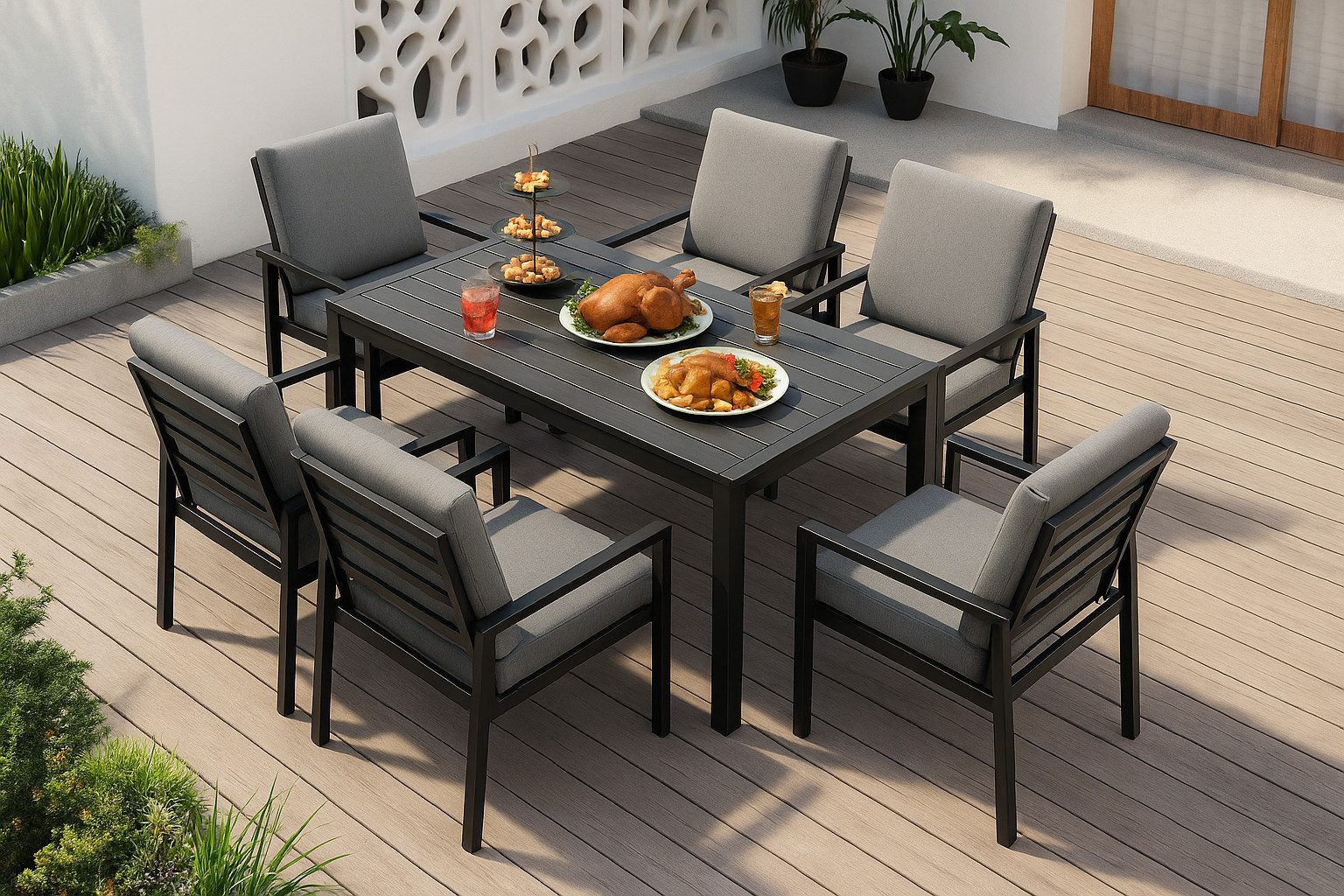MeXo Gartenlounge-Set Gartenmöbel Set Aluminium, Dining günstig online kaufen