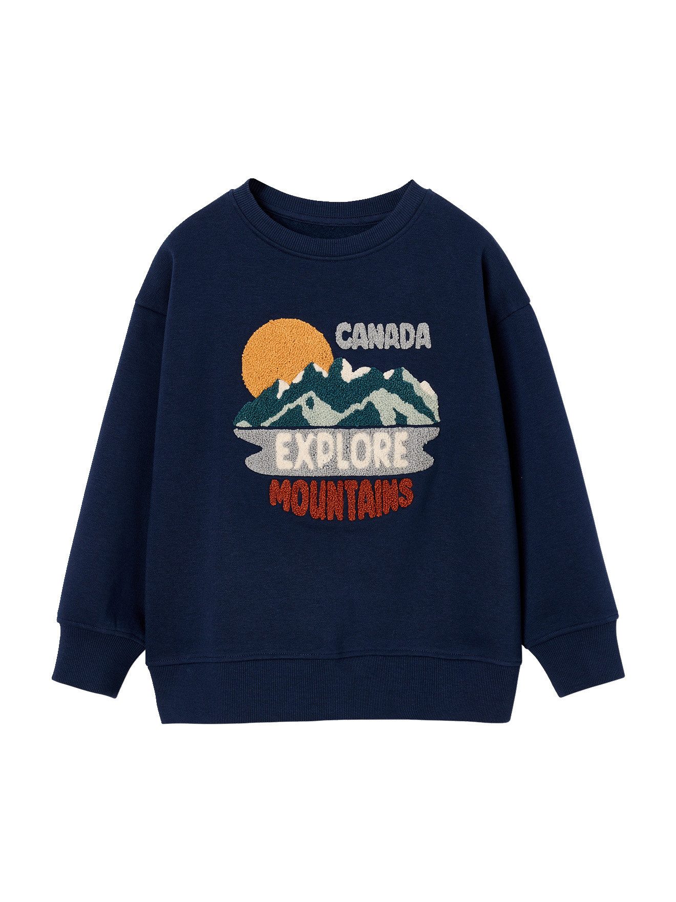 vertbaudet Fleecepullover Sweatshirt mit Bouclé-Motiv Jungen