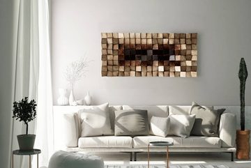 KUNSTLOFT Wandbild Lustrous Pixel, handgefertigtes Wandbild mit 3D Effekt