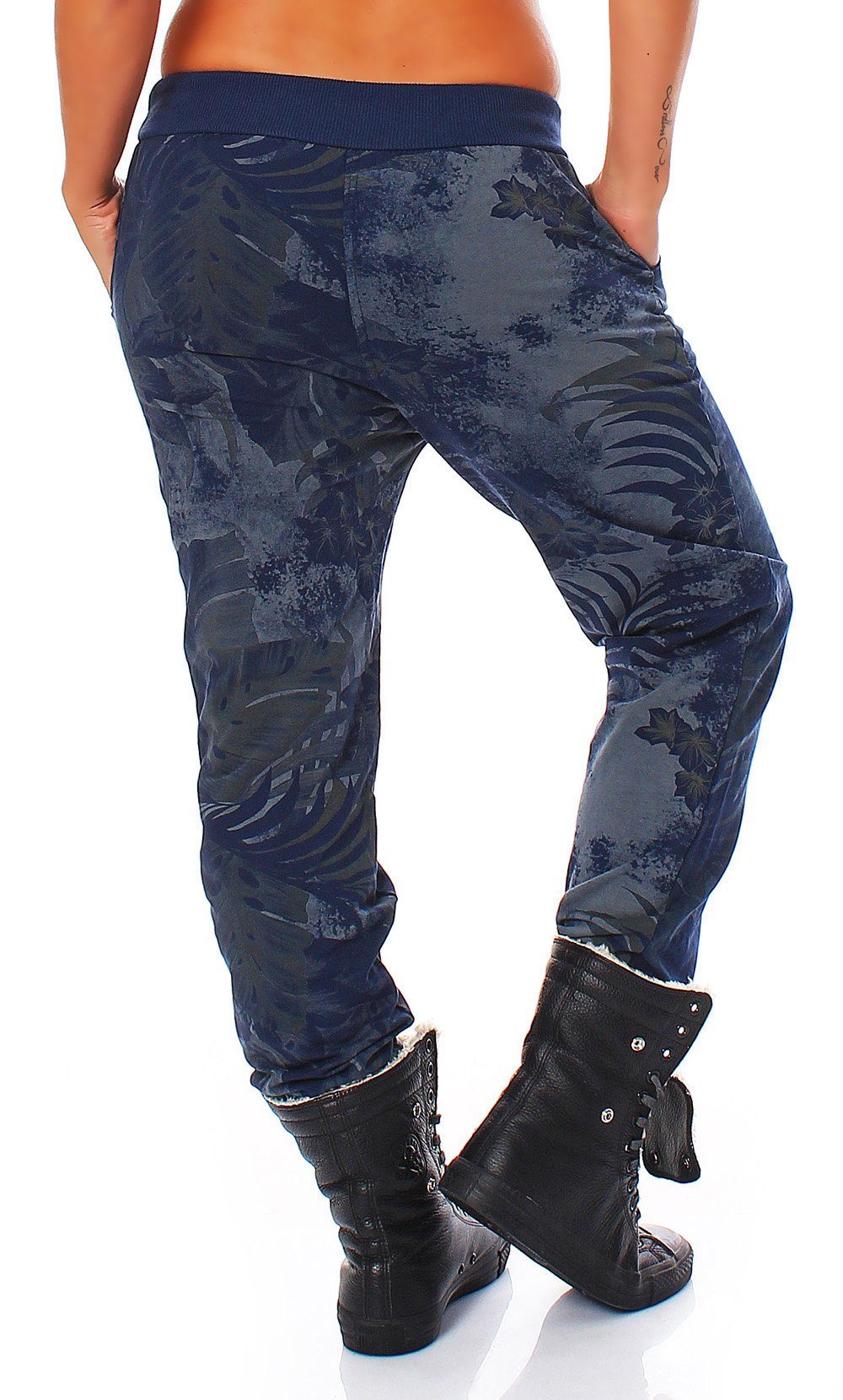 malito more than fashion Jogginghose malito Damen Jogginghose mit Jungle Print, Sporthose mit Muster, Sweatpants mit Jungelprint
