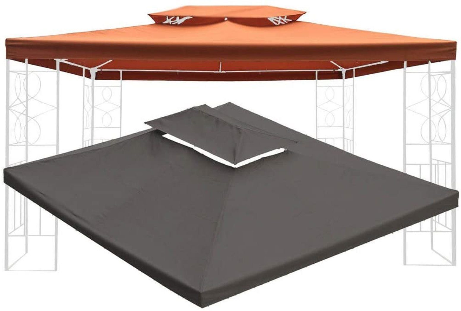 habeig Pavillonersatzdach Wasserdicht Dach Kaminabzug Ersatzdach 340g 3x4m #46 Bordeaux PVC Pavillondach