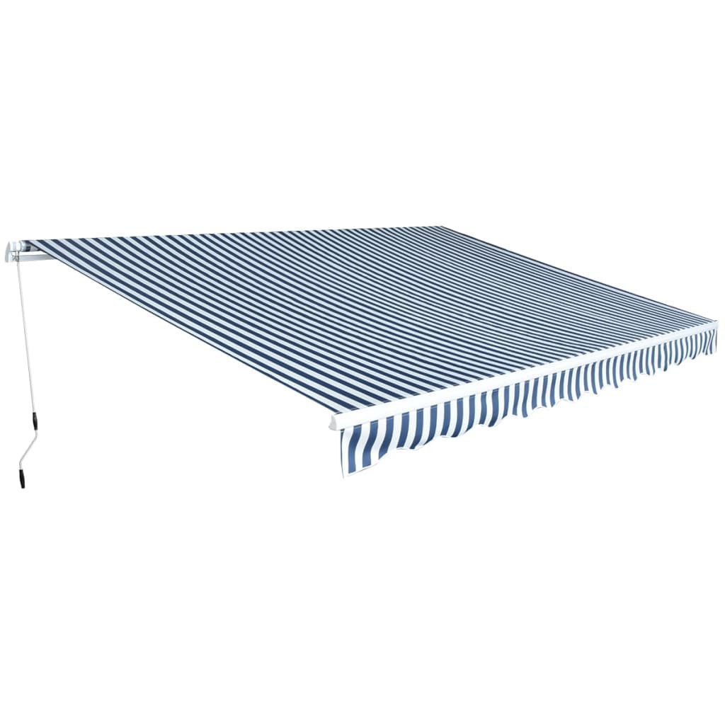 vidaXL Markise Gelenkarmmarkise 450 cm Blau/Weiß günstig online kaufen
