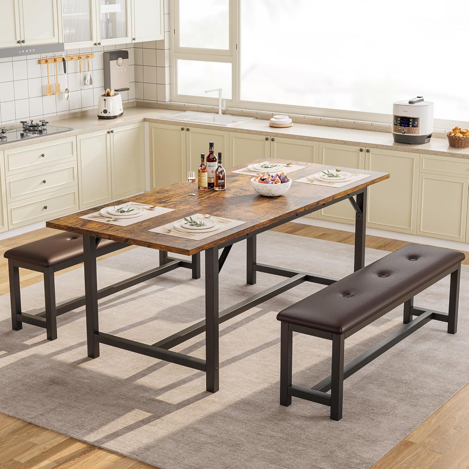 GarveeMore Essgruppe Esstisch-Set für 4–6 Personen günstig online kaufen