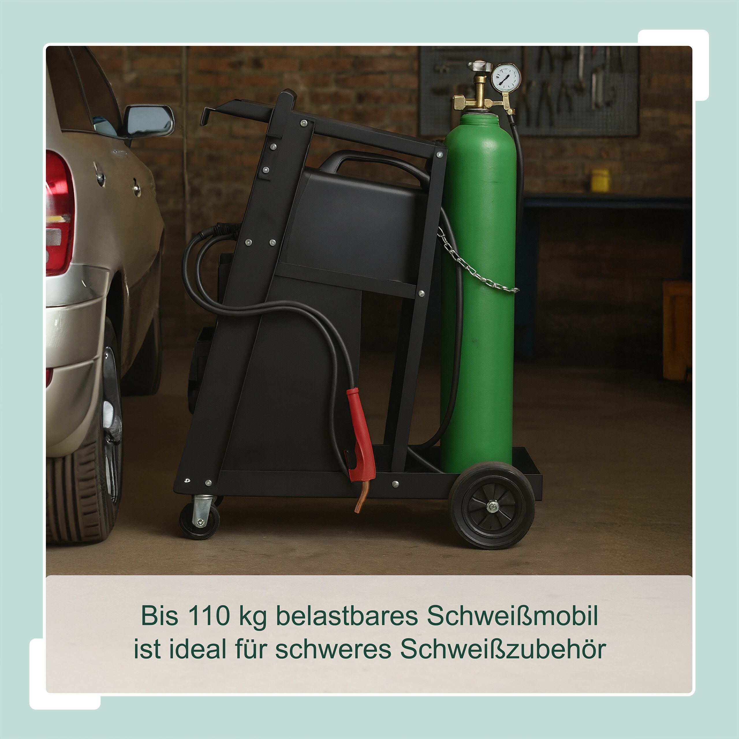 relaxdays Werkstattwagen Schweißwagen, max. Traglast:110 kg, 0-tlg. Werkzeugset, (1-tlg) – Bild 3 von 5