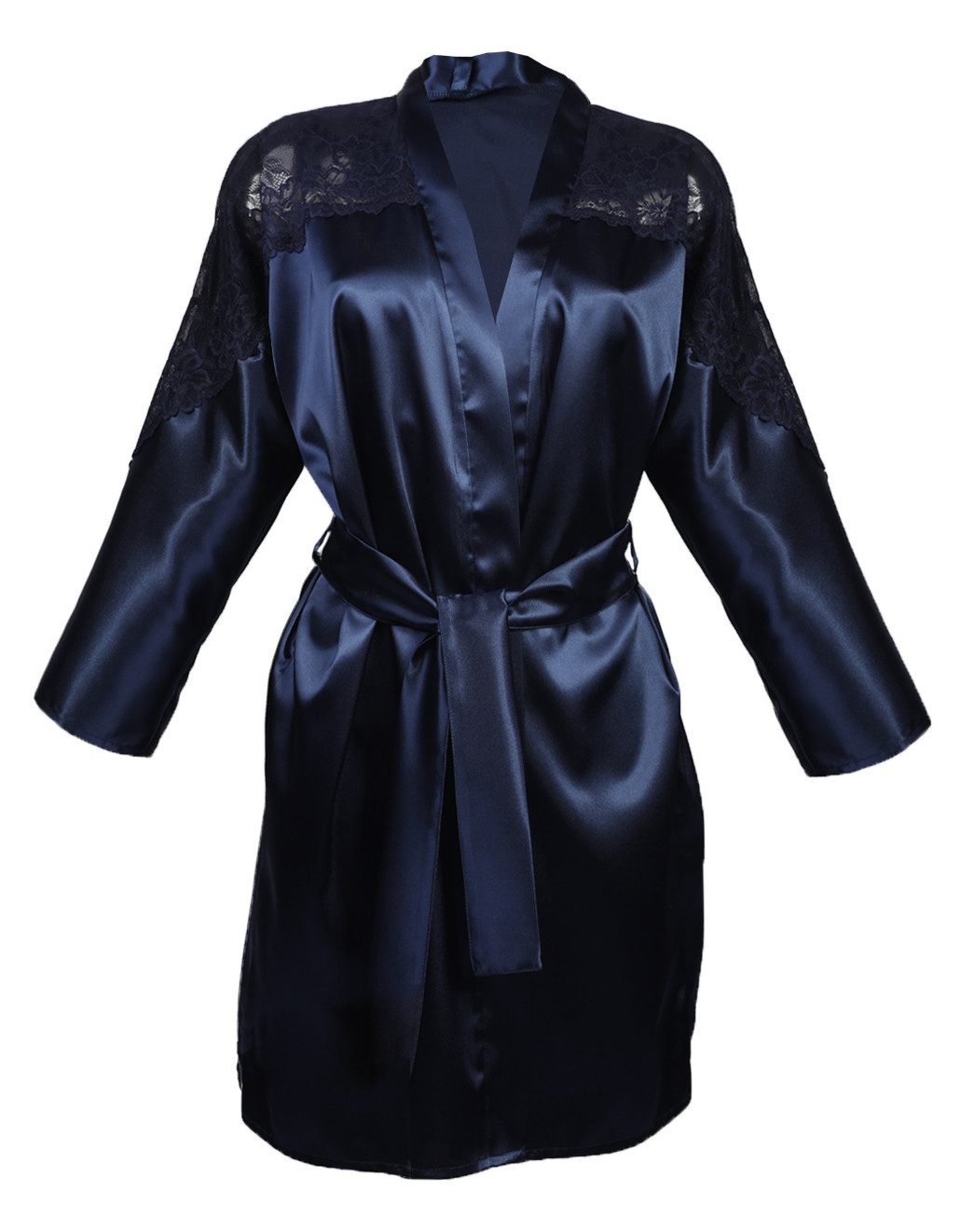 DKaren Morgenmantel in Satin-Optik mit feiner Spitze günstig online kaufen