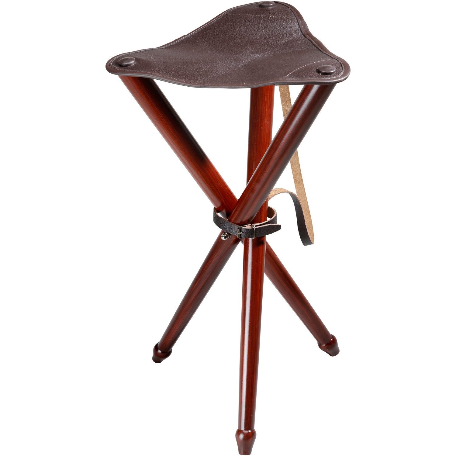 Wald & Forst Campingstuhl Dreibein Sitzstuhl mit Leder