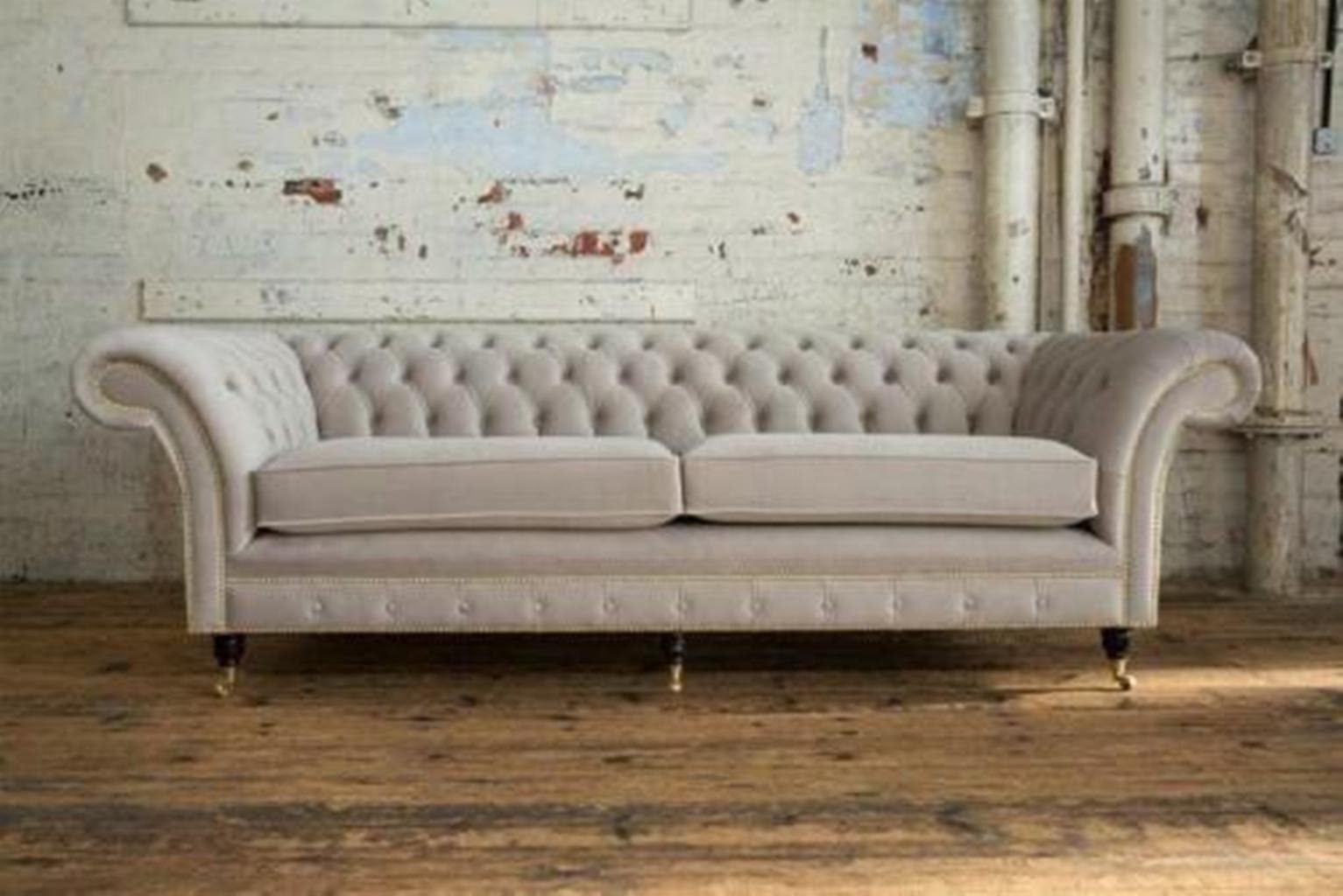 Chesterfield JVmoebel Sofa Blaue Couch Textil 4 Couchen Big Chesterfield-Sofa, XXL Sitzer