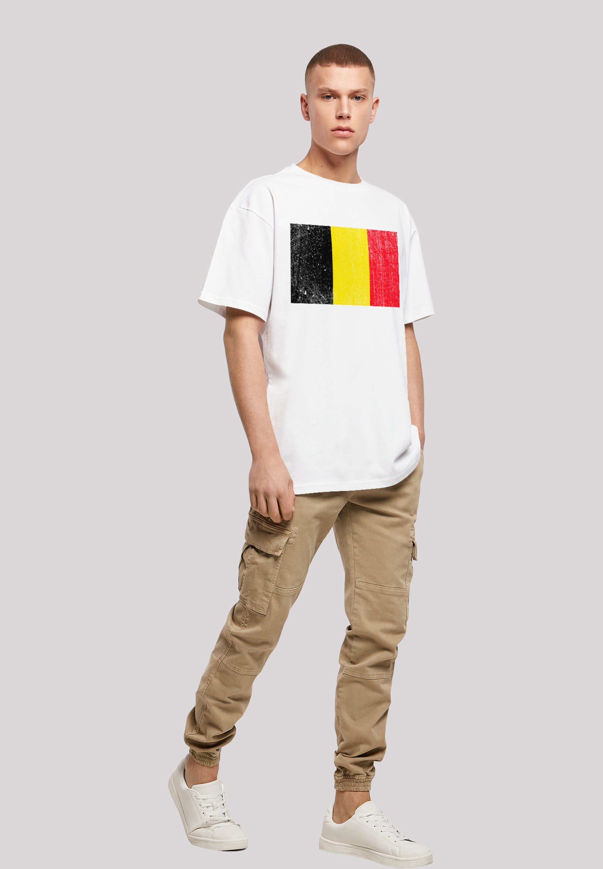 F4NT4STIC Flagge Belgien Print weiß T-Shirt Belgium