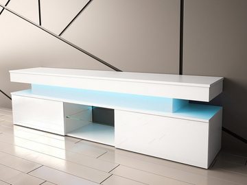 MIRJAN24 TV-Schrank Glossa 2D 190 (mit zwei Klappen) mit blauer LED-Beleuchtung, Gasdruckfeder