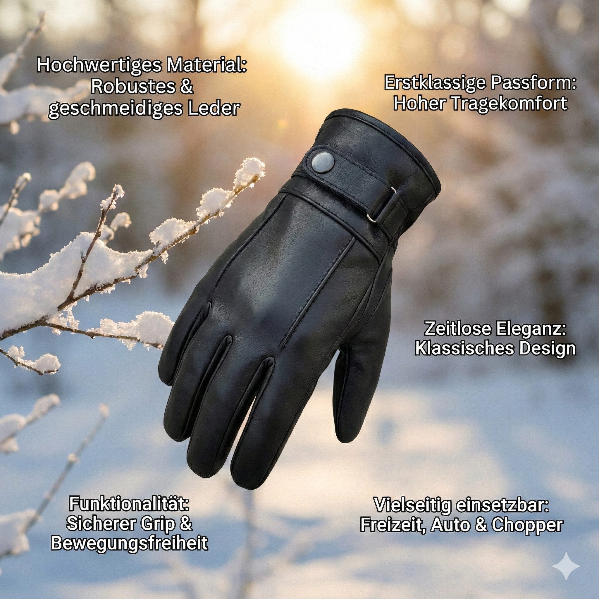 ATTONO Lederhandschuhe Herren Lederhandschuhe Mode Auto Chopper elegante Ha günstig online kaufen