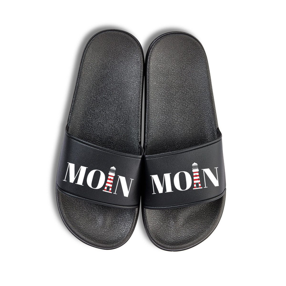 Youth Designz Moin Leuchtturm Unisex Badelatschen Flip Flops Badeschuh mit lustigen Logo für Damen und Herren