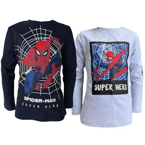 Spiderman Longsleeve 2x Spider Man Langarm T-Shirts Jungen Sweatshirts mit lizensiertem Print
