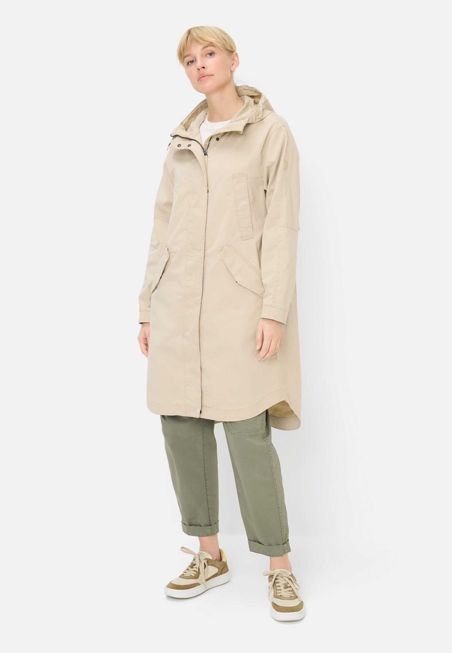camel active Kurzmantel Mantel mit verstellbarer Kapuze Langarm Kapuze günstig online kaufen