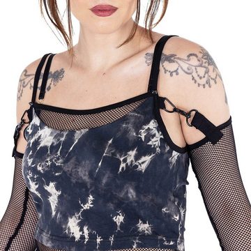 Heartless Trägertop Aida Abnehmbare Netzärmel Gothic Oberteil Punk Rave Shirt