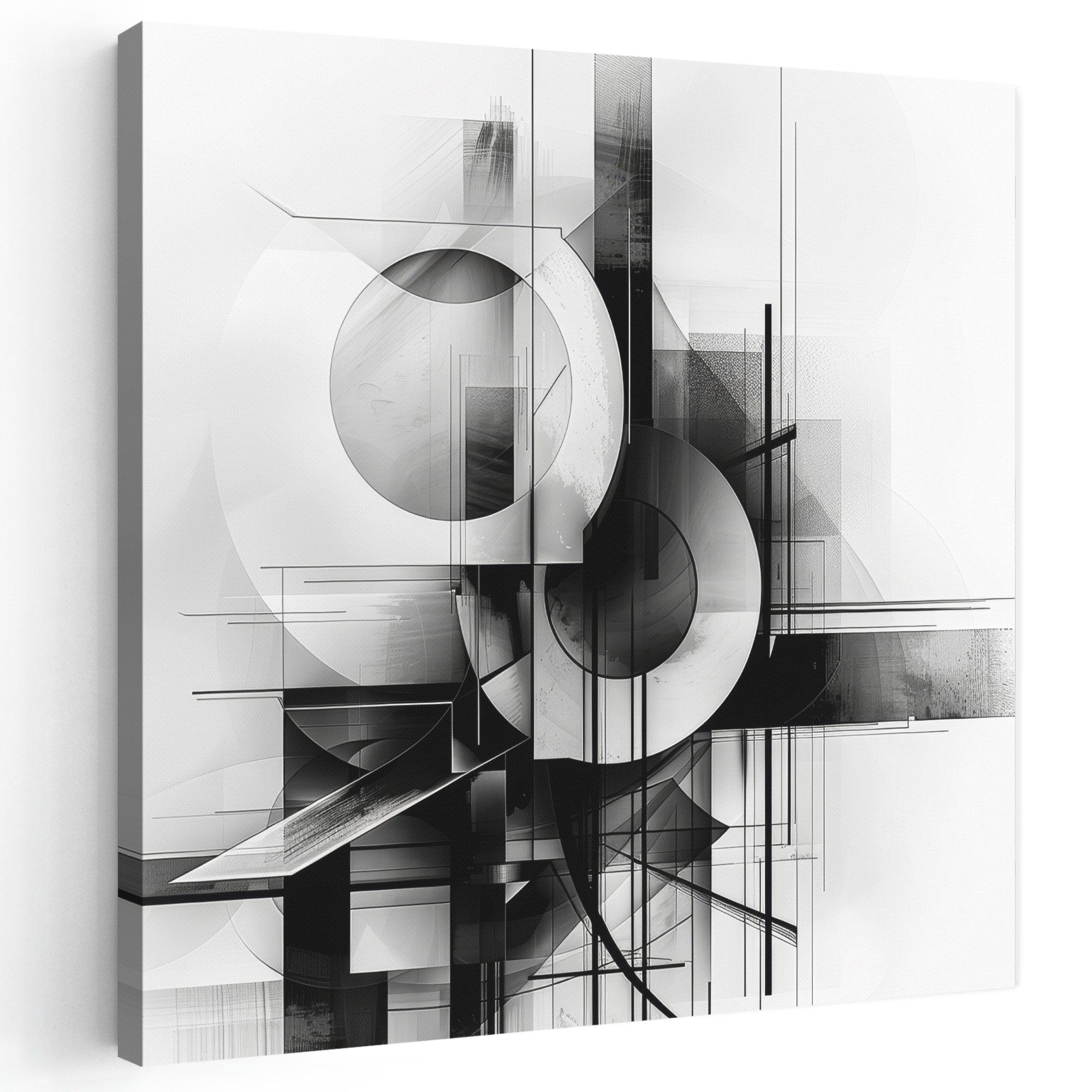 OneMillionCanvasses® Leinwandbild Abstrakt - Kunst - Modern - Schwarz und weiß, Fotodruck (1 St), Wandbild, Deko Schlafzimmer Wohnzimmer Flur 20x20 cm