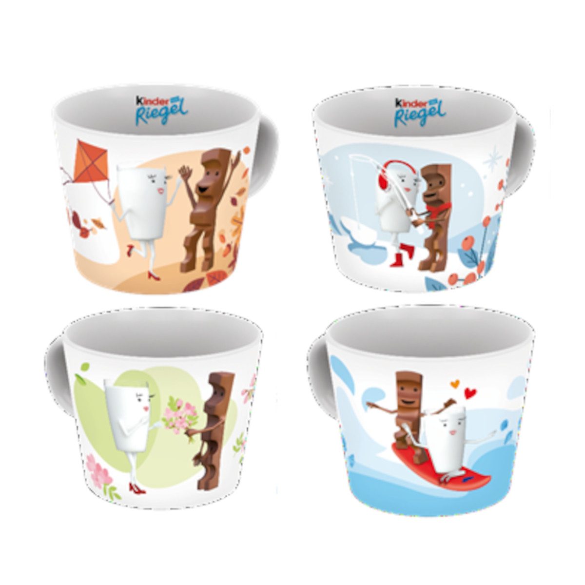 kinder Schokolade, Kinder Riegel 10er Packung mit Sammel Tasse Fan Edition 210g