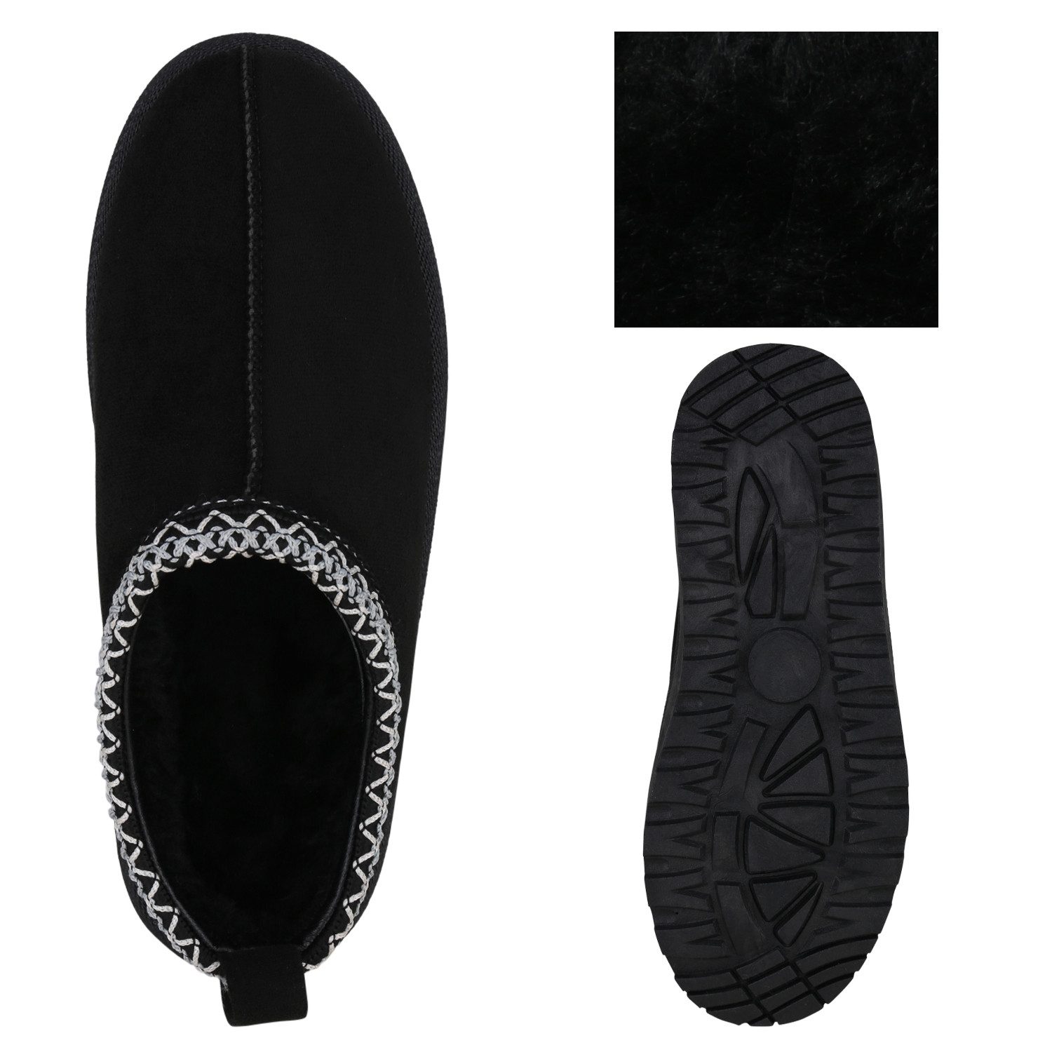 VAN HILL 840844 Hausschuh Damen Warm Gefütterte Pantoffeln Hausschuhe Bequeme Prints