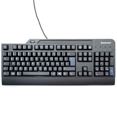 Lenovo KUS0866 USB Smartcard Tastatur PC-Tastatur (104 Tasten - Höhenverstellbar)