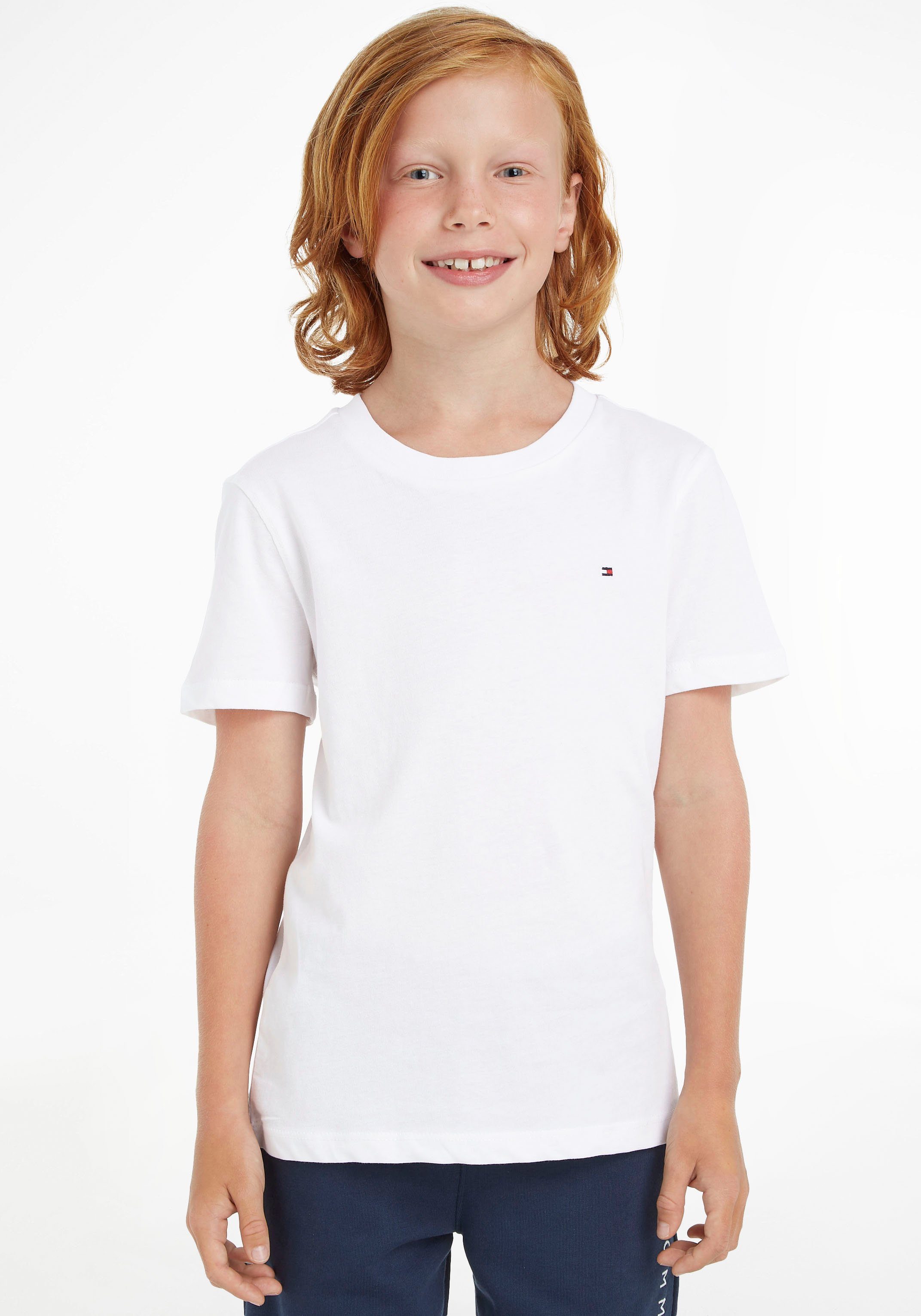 Tommy Hilfiger T-Shirt BOYS BASIC CN KNIT Kinder Kids Junior MiniMe | T-Shirts