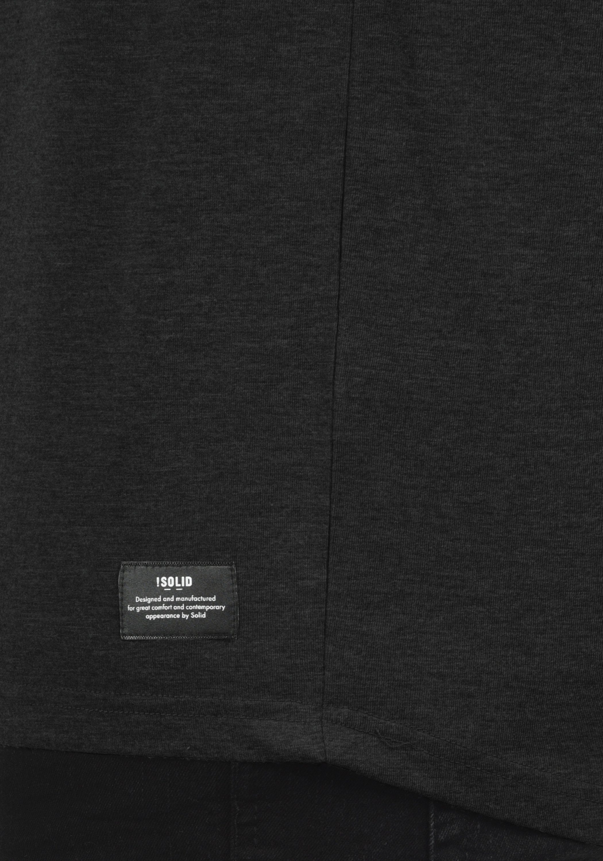 Longsleeve Dark im (8288) Baseball-Look SDCajus Grey Rundhalsshirt Melange !Solid