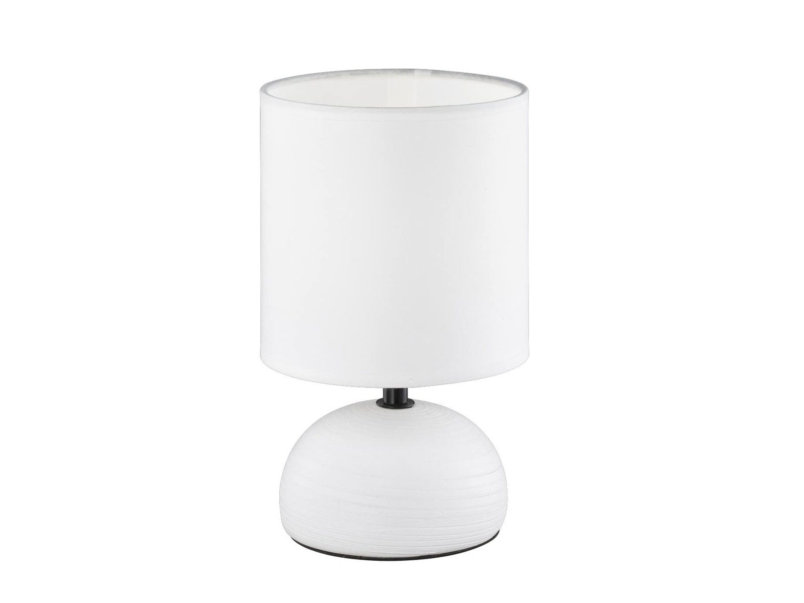 Reality Leuchten Nachttischlampe, Dimmfunktion, LED wechselbar, Warmweiß, kleine dimmbar-e Fensterlampe Fensterbank Stoff Lampenschirm, H: 23cm
