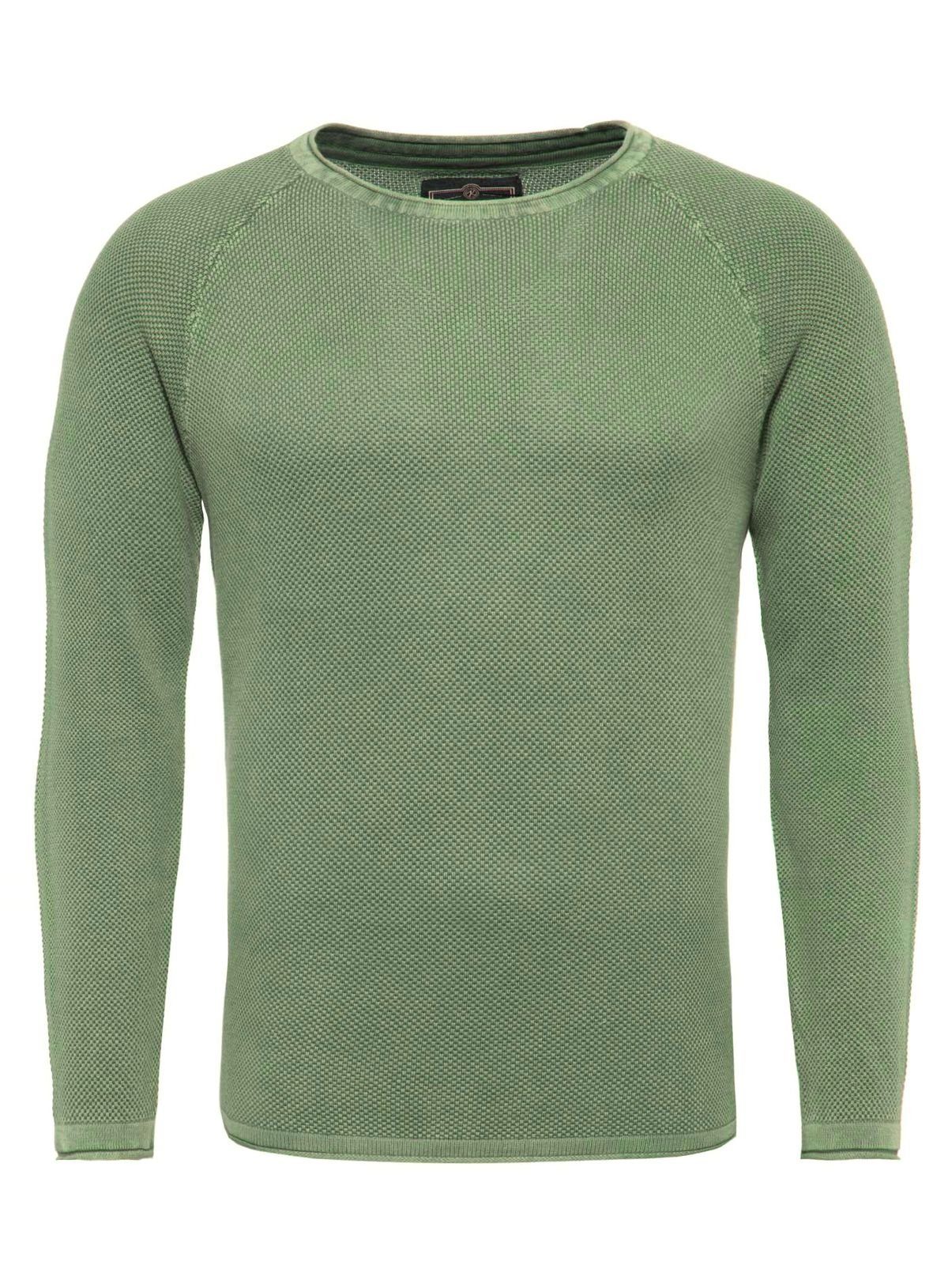 Key Largo Strickpullover für Herren Thomas Feinstrick körperbetont FMST00044 light olive (1536)