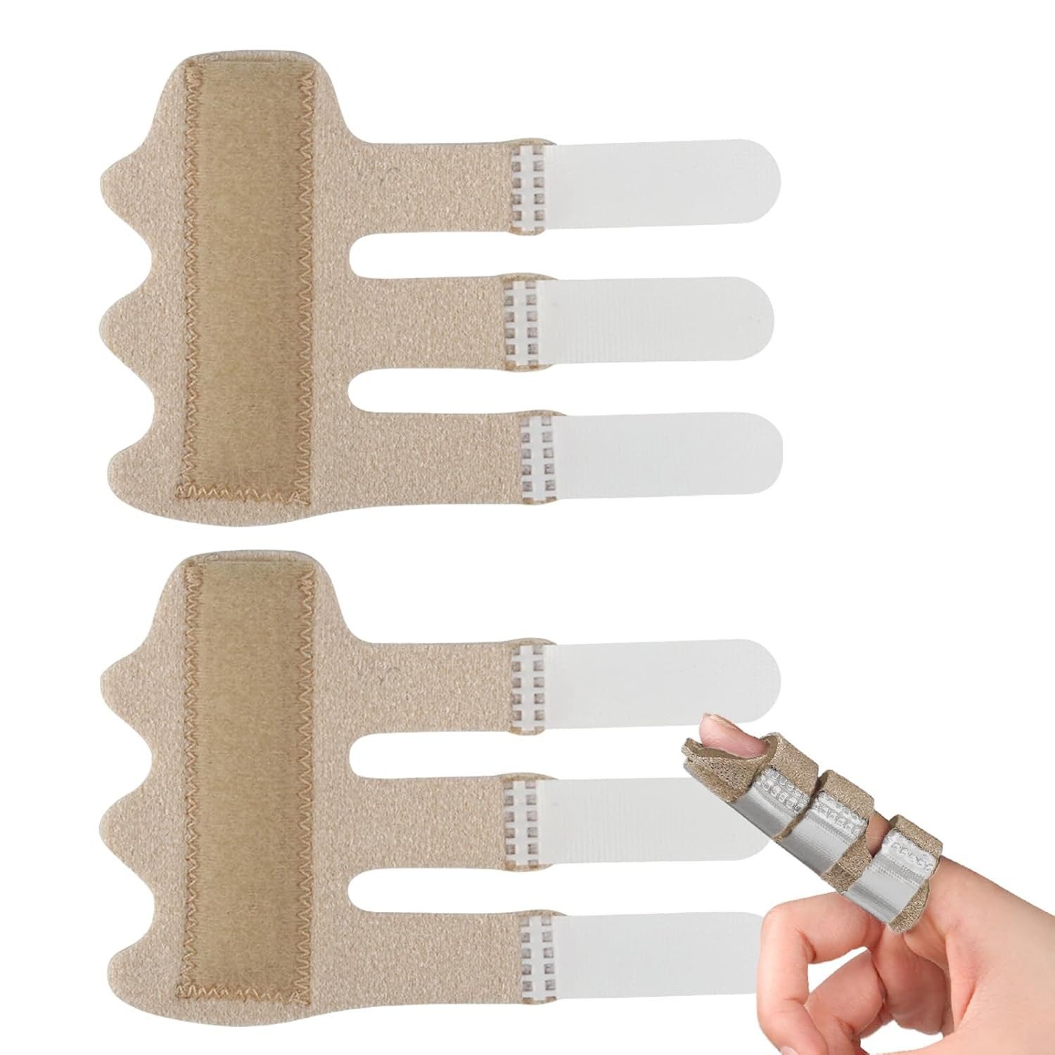 COOL-i ® Fingerbandage Verstellbare Fingerschiene mit Aluminiumstreifen,2 Stück, Fingerstütze zur Ruhigstellung, atmungsaktiv, Universalgröße