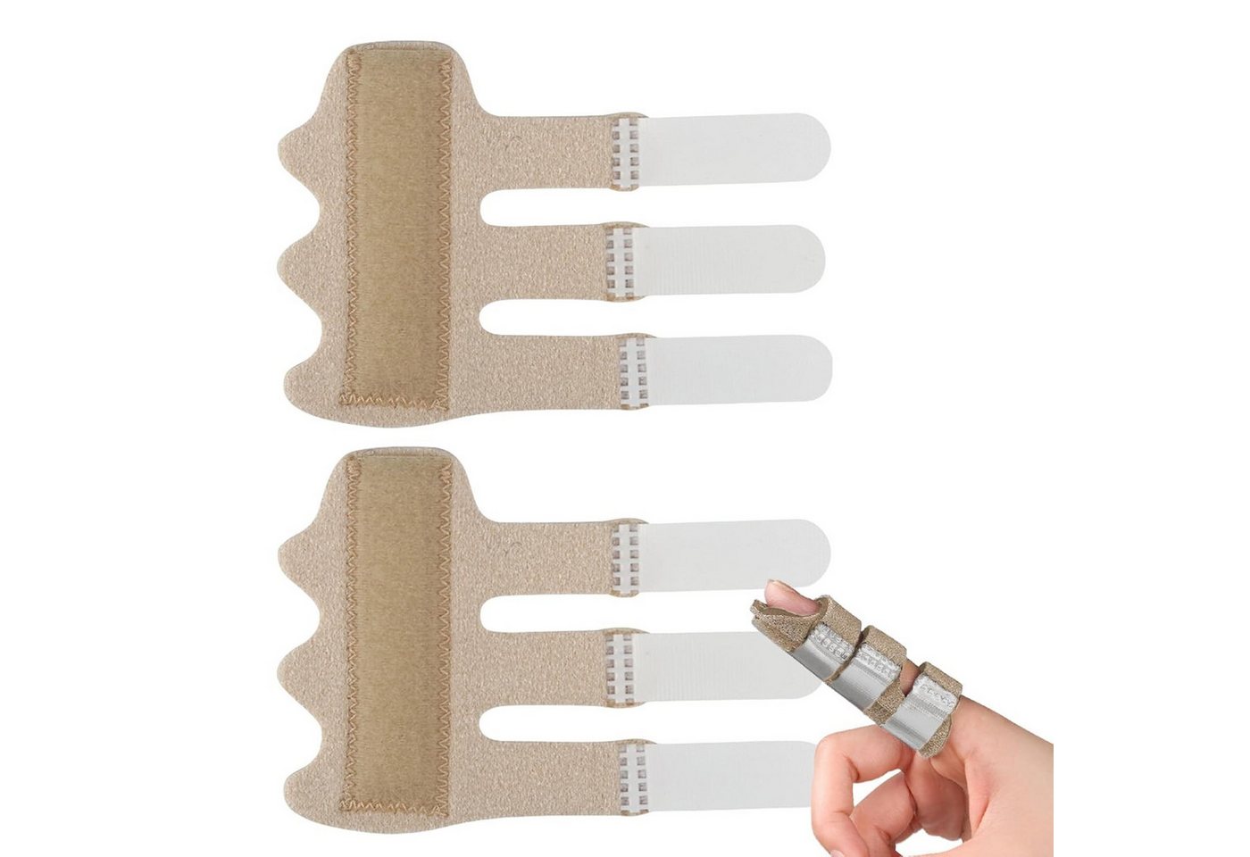 COOL-i ® Fingerbandage Verstellbare Fingerschiene mit Aluminiumstreifen,2 Stück, Fingerstütze zur Ruhigstellung, atmungsaktiv, Universalgröße