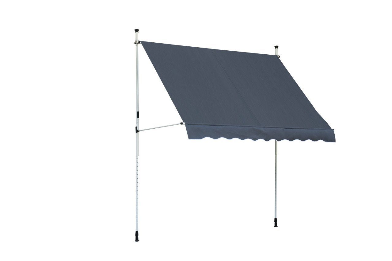 Klemmmarkise TrendLine Balkon-Markise 2,5 x 1,3 m grau