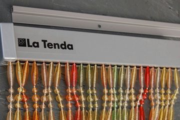 Türvorhang La Tenda STRESA 1 XL Perlenvorhang bunt, La Tenda, Hakenaufhängung, transparent, 120 x 230 cm, PVC - Länge und Breite individuell kürzbar