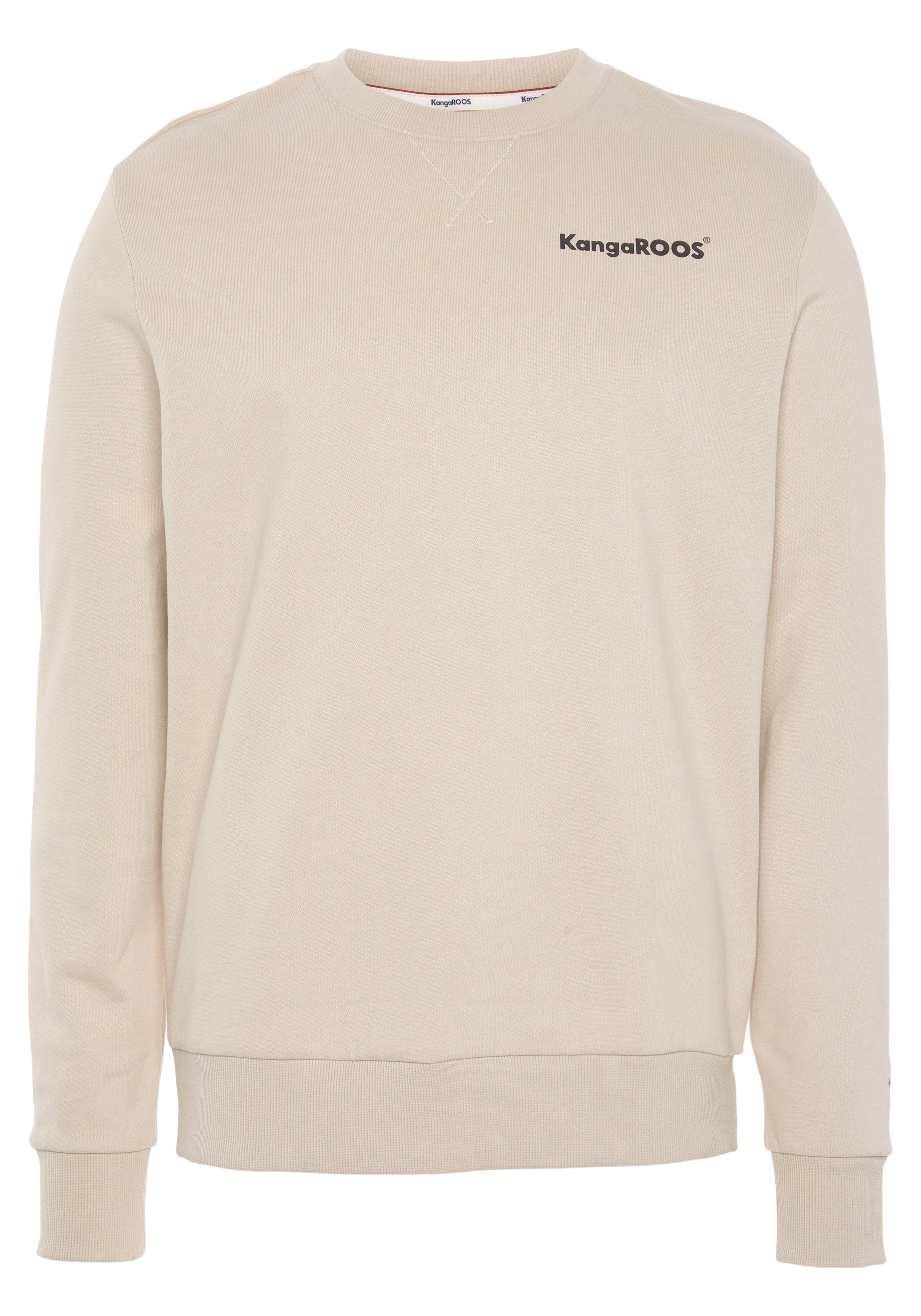 KangaROOS Sweatshirt mit Logoschriftzug beige