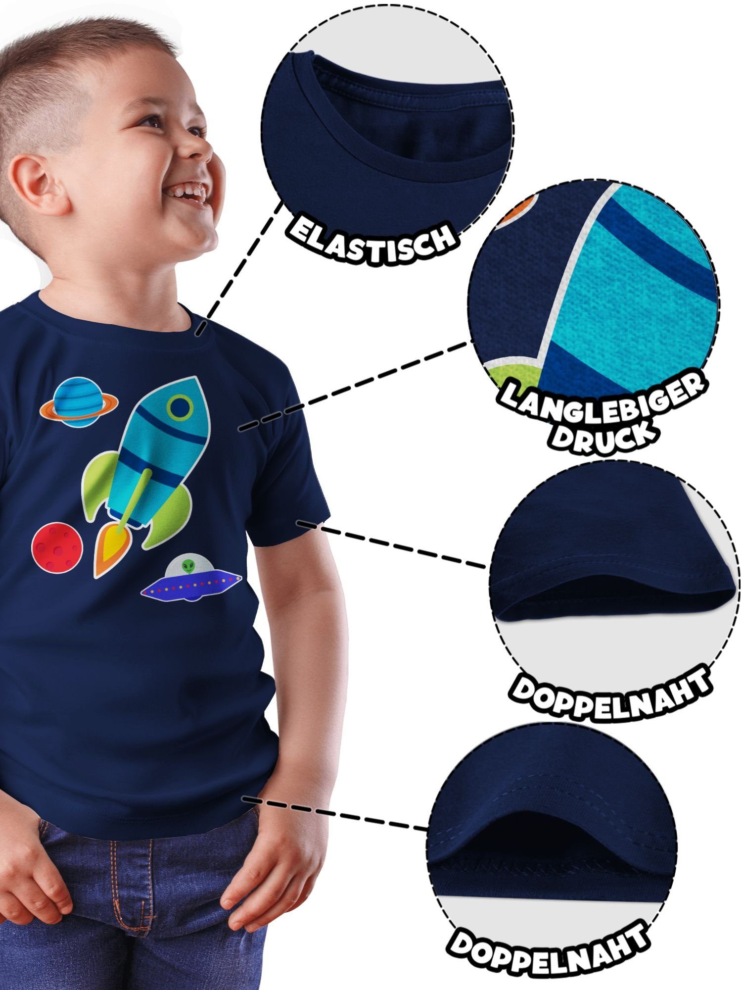Kinder Kids (Gr. 92 - 146) Shirtracer T-Shirt Comic Weltall - Bunt gemischt Kinder - Jungen Kinder T-Shirt