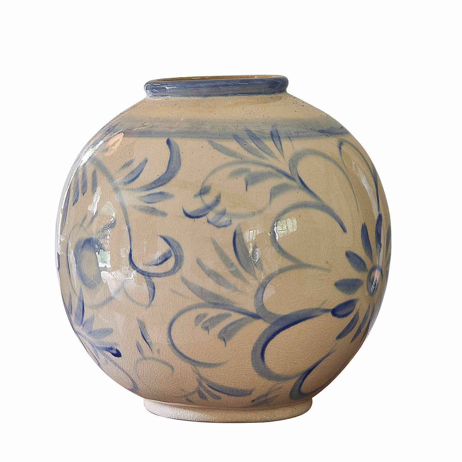 Mirabeau Tischvase Vase Oviren weiß/blau