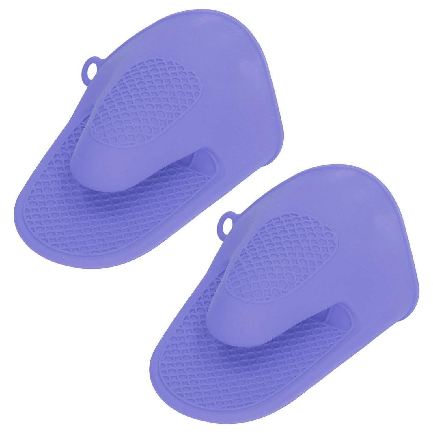 LuxusKollektion Topfhandschuhe Silikon-Ofenhandschuhe Lila 2er Set