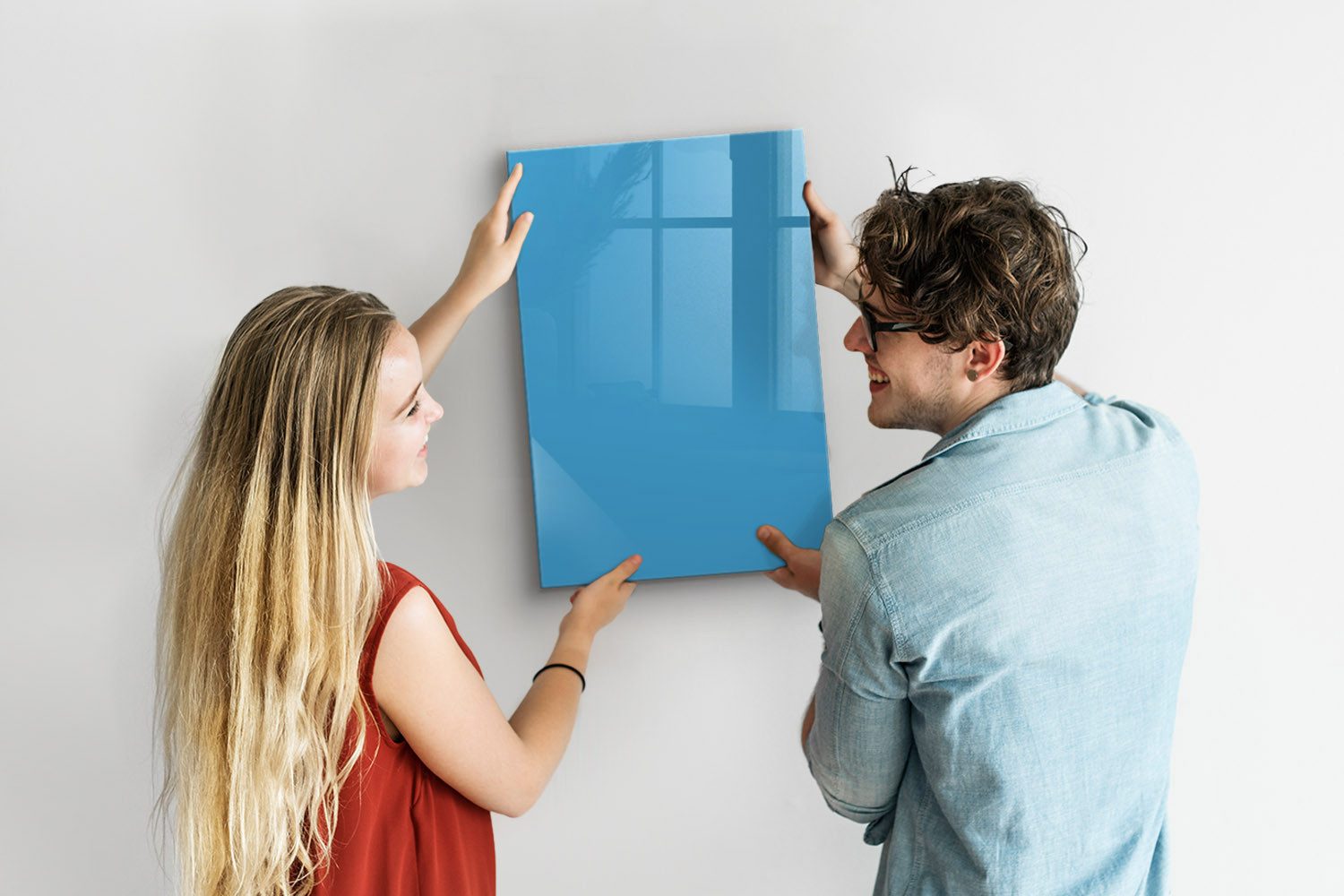 Tulup Magnettafel Memoboard aus Glas Notiztafel mit 5 Magneten, Marker und Schwamm