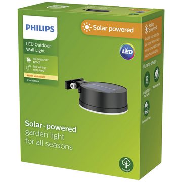 Philips LED Solarleuchte Philips Vynce 8720169265622 Solar-Wandlampe 1.5 W Warmweiß Schwarz