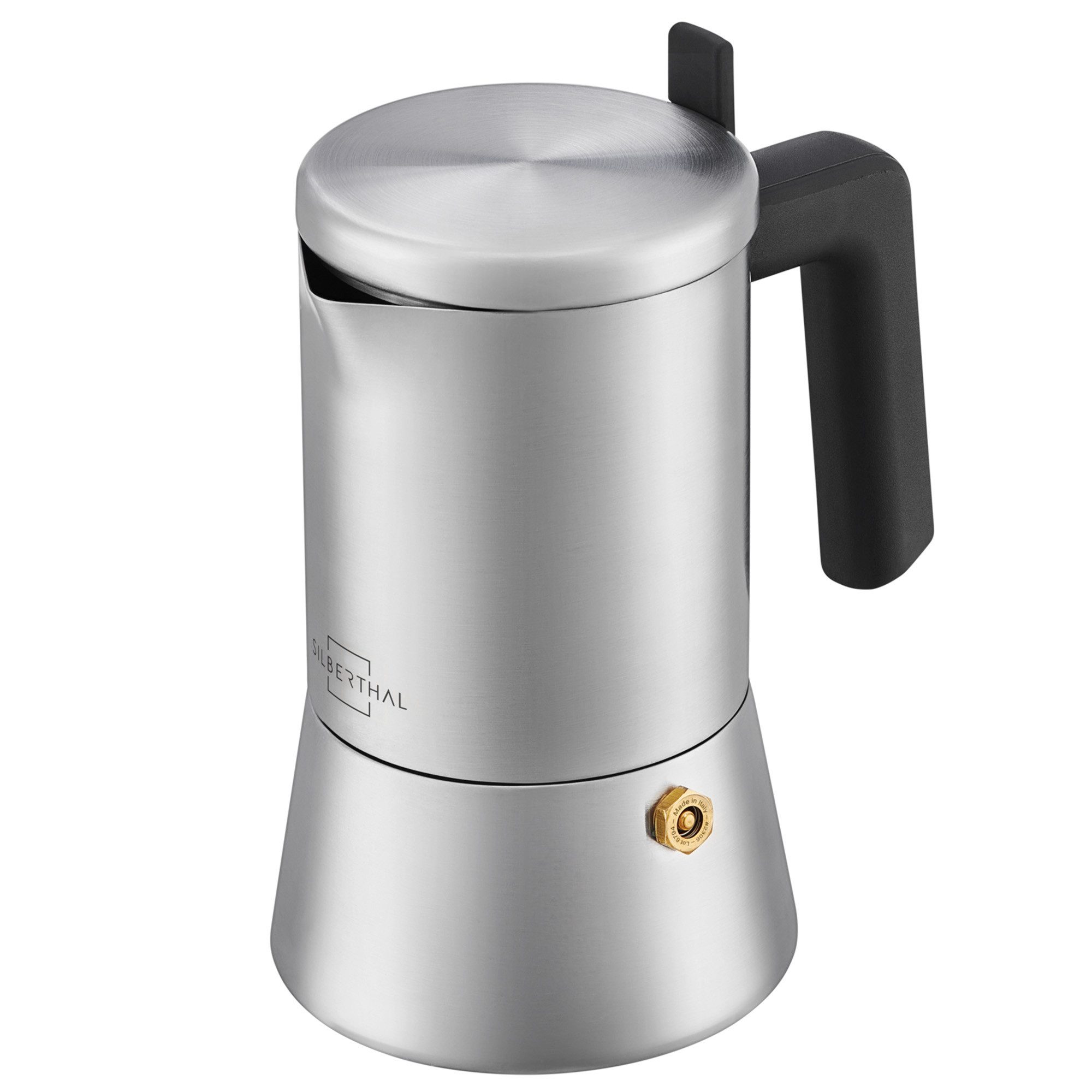 SILBERTHAL Espressokocher, 0.2l Kaffeekanne, italienisches Sicherheitsventil und Reduktionsscheibe