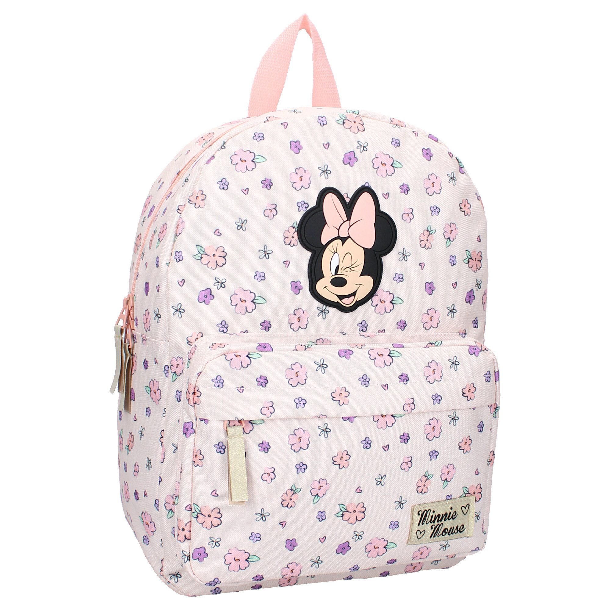 Vadobag Kinderrucksack Disney Minnie Mouse Blooming Bags Schulrucksack Rosa Blumenmotiv