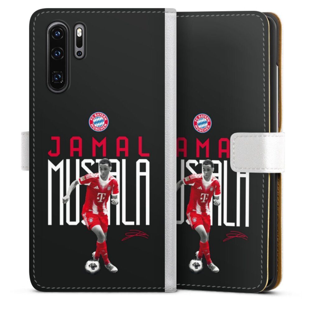 DeinDesign Handyhülle FC Bayern München Jamal Musiala Offizielles Lizenzprodukt, Huawei P30 Pro New Edition Hülle Handy Flip Case Wallet Cover