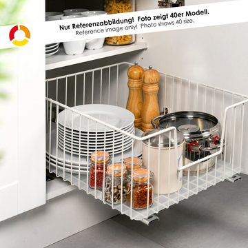 bremermann Schubkasteneinsatz Schrank-Korbauszug 30 cm Breite, Küchenschublade, Einlegeboden, weiß