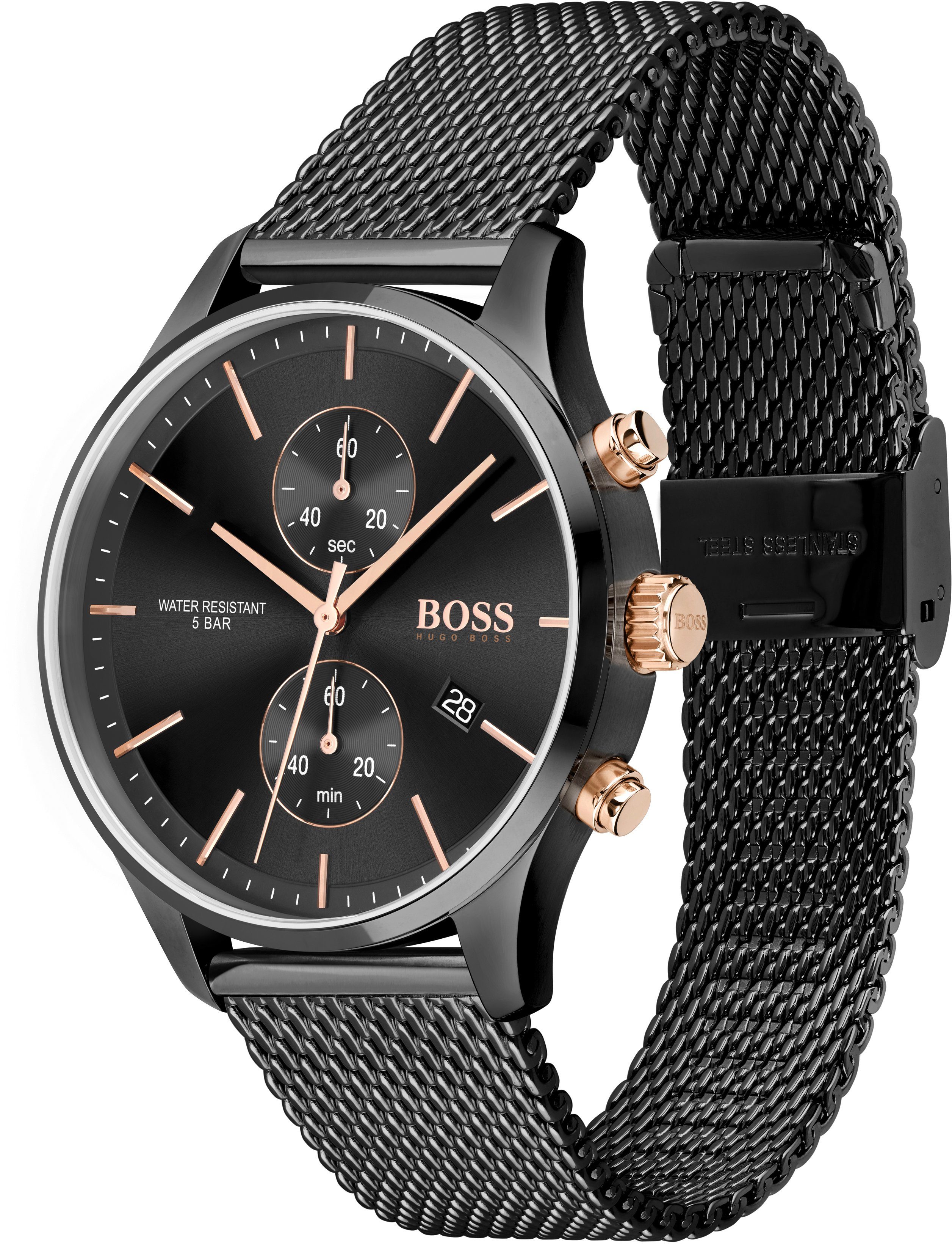 BOSS Chronograph ASSOCIATE 1513811, Quarzuhr, Herrenuhr, Armbanduhr, Stoppf günstig online kaufen
