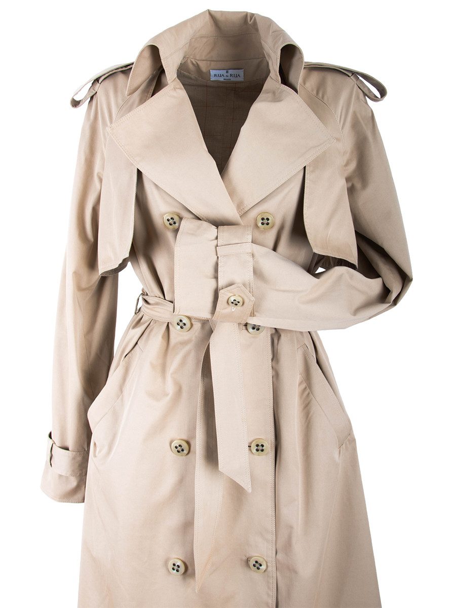 RUA & RUA Trenchcoat aus Baumwolle Gabardine für Damen in Beige günstig online kaufen