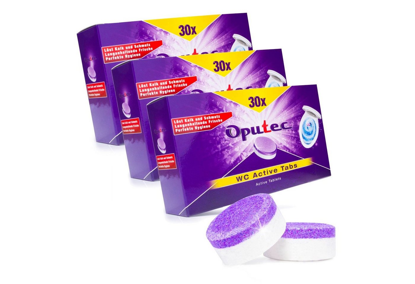Oputec 90x WC-Reiniger Tabs: Extra starke Reinigung von WC, Toilette & Urinal WC-Reiniger (Spar-Set)