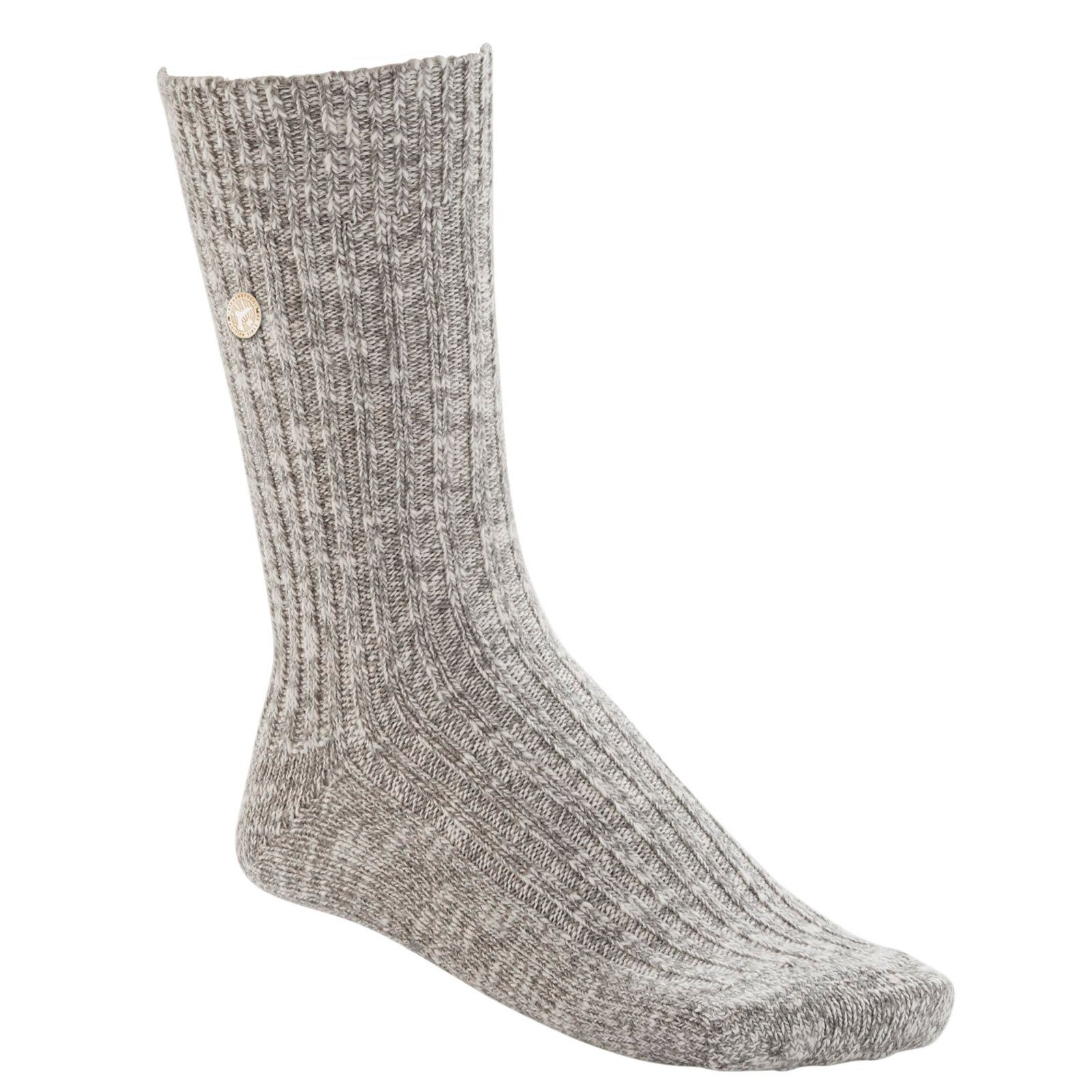 Damen Kurzsocken Cotton - Socken Grau/Weiß Slub Birkenstock Strumpf,