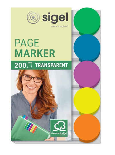 Sigel Fotopapier sigel Haftmarker mit farbigem Punkt, 50 x 12 mm, 200 Blatt