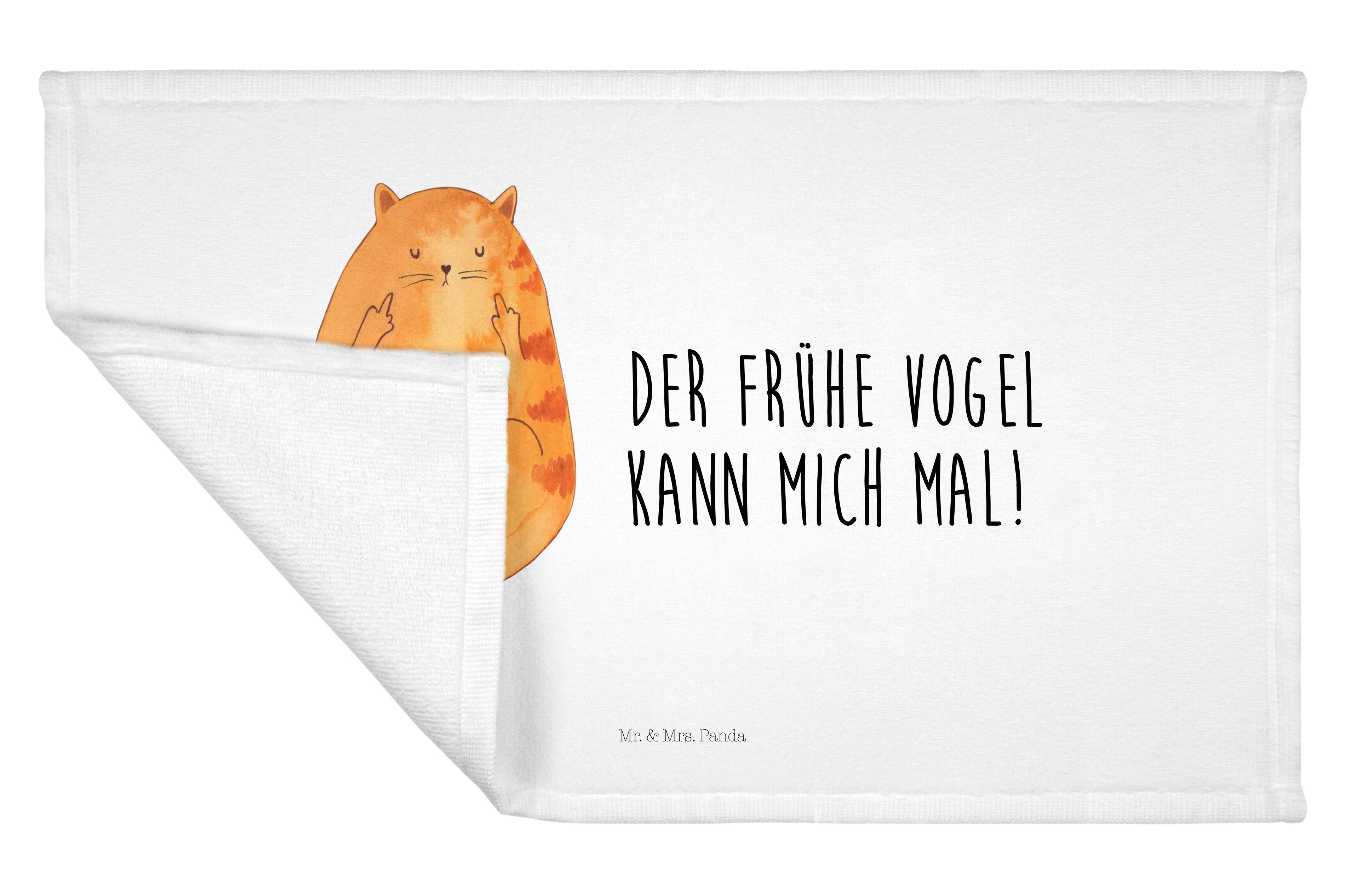 Mr. & Mrs. Panda Handtuch Weiß Katze Geschenk, - (1-St) Handtuc, Frühaufsteher - Kinder Katzenprodukte