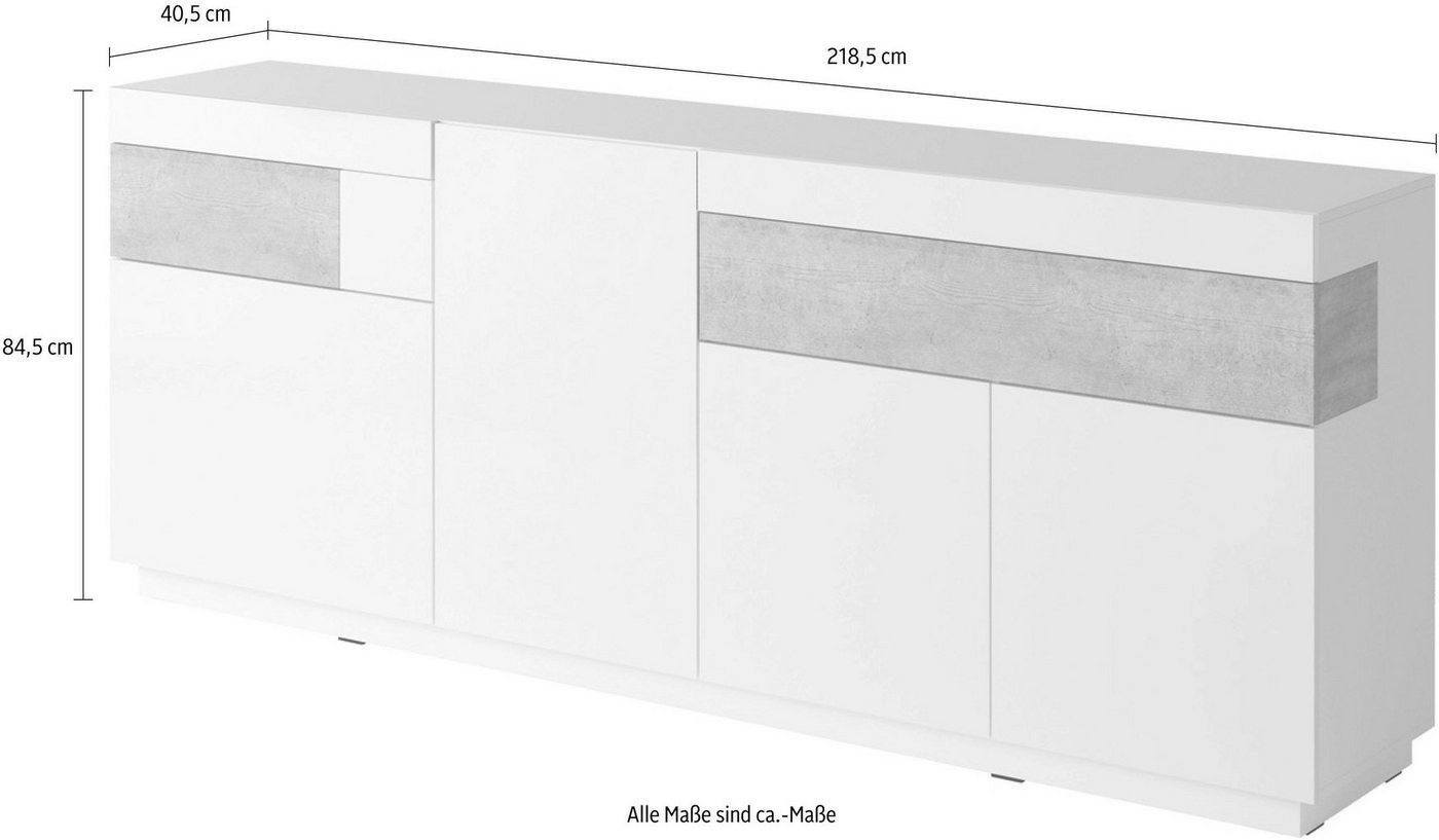 Helvetia Sideboard »SILKE«, Breite 218, 5 cm-kaufen